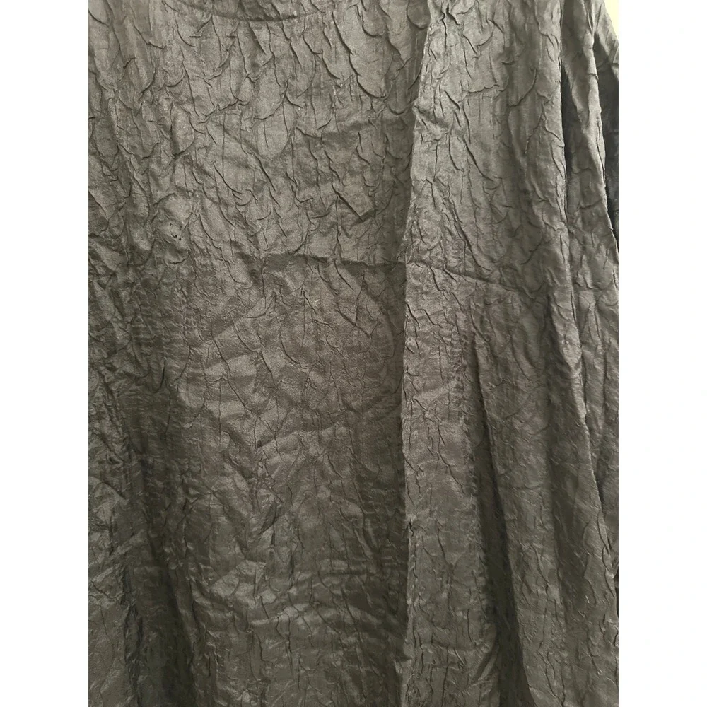 Eskandar 100% Silk Black Crinkle Boxy Luxury Tunic Top Whimsigoth‎ Lagenlook 1